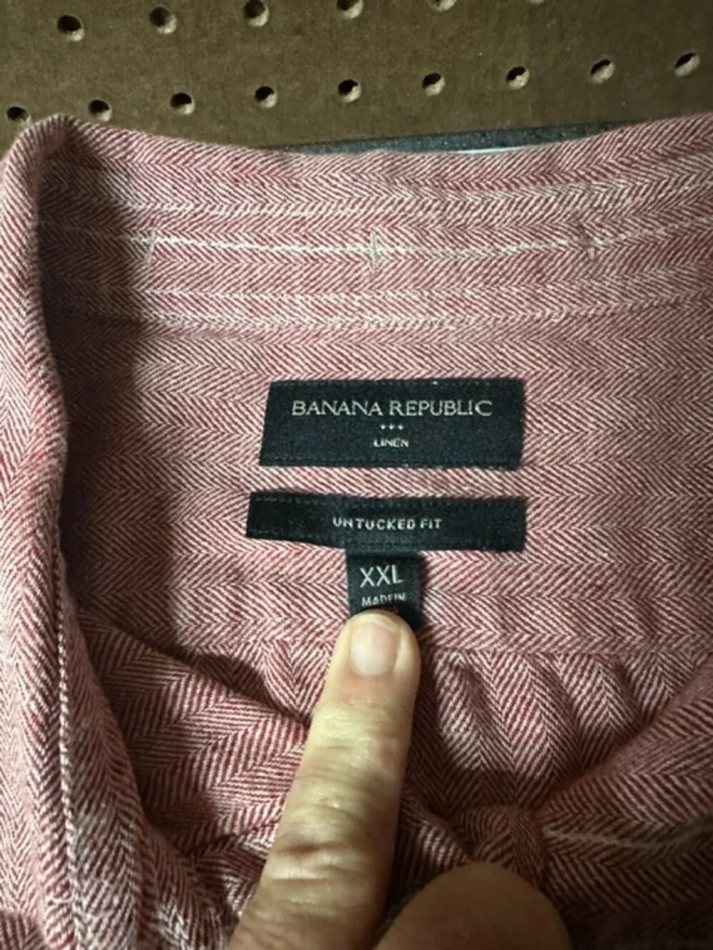 Banana Republic 100% Linen Size XXL Untucked Fit Long Sleeve Button Down